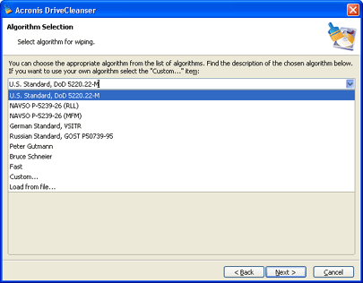 Acronis Drive Cleanser Screenshot